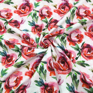 Musselin Stoff - Wunderschöne Rosen