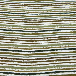 Musselin Stoff mit grünen und braunen Pinselstreifen – Oeko Tex zertifizierter Baumwollstoff, ideal für Kleidung, Babyartikel und Accessoires