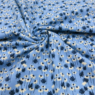 Baumwolljersey Stoff - Streublümchen Hellblau