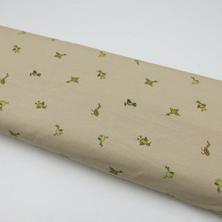 Baumwolljersey Stoff - Enten auf Beige