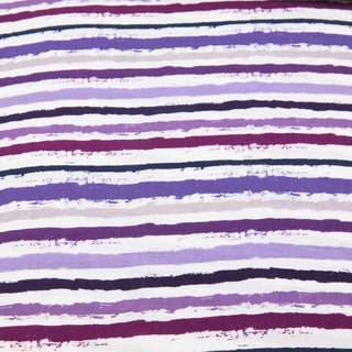 Musselin Stoff mit lila und blauen Pinselstreifen – Baumwollstoff, Oeko Tex zertifiziert, ideal für Kleidung und Accessoires