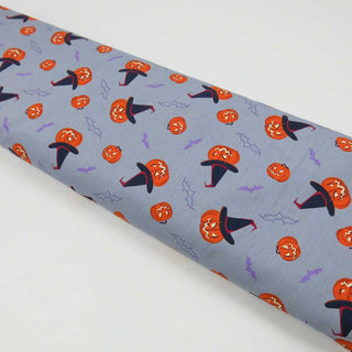 Baumwollstoff Popeline – Halloween Grau