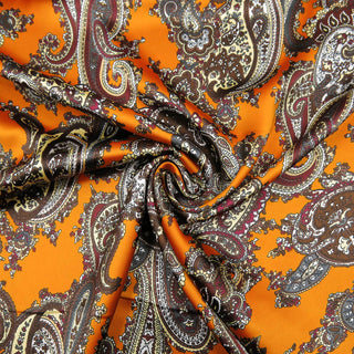 Satin Stoff - Paisley Orange