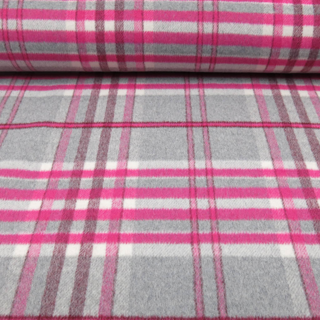 Pink Rot Wollstoff Pink Rosa Wollstoff Karo Wollstoff Wollstoff