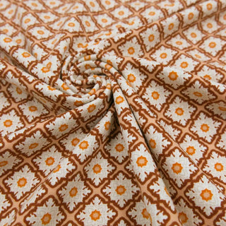 Baumwolljersey Stoff - Ornamente Rost