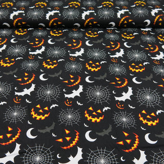 Halloween Baumwollstoff mit Kürbis-Motiv – jetzt bei