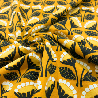 Baumwollstoff Senfgelber Cordstoff French Terry Stoff Senfgelb Mit