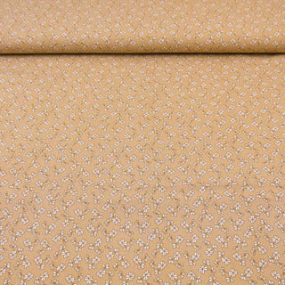 Viskose Stof Popeline – Streublümchen auf Beige