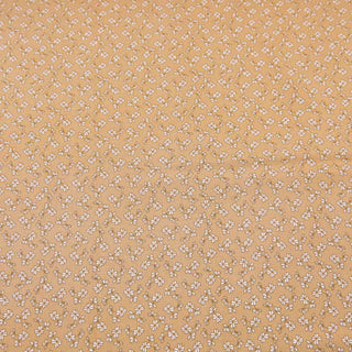 Viskose Stof Popeline – Streublümchen auf Beige