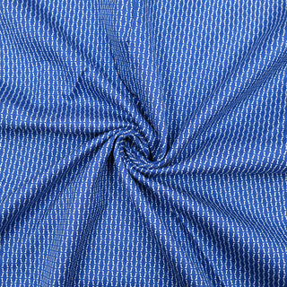 Baumwolle - Klassisches Muster auf Blau Stoffrestposten