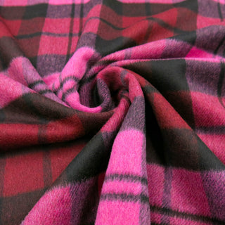 Weicher Mantelstoff - Karo in Pink & Schwarz