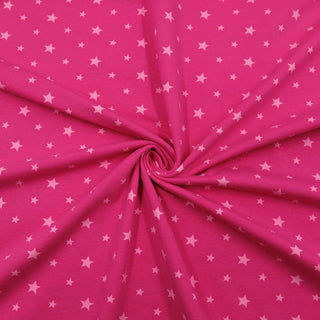 Baumwolljersey - Sterne auf Pink Stoffrestposten