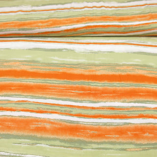 Viskose - Marmor in Orange und Grün Stoffrestposten