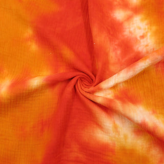 Musselin - Batik Orange, Rot Stoffrestposten