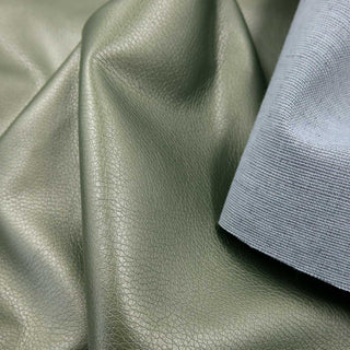 Kunstleder Stoff - Olivegrün metallic