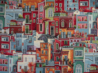 Gobelin Stoff – Mediterrane Häuser