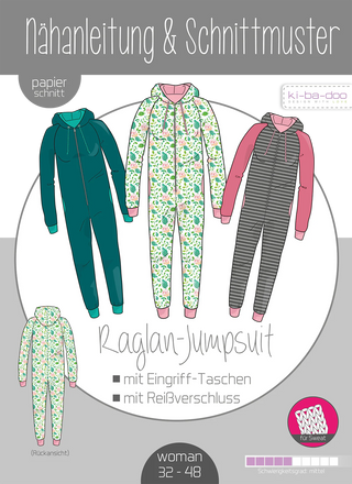 ki-ba-doo Papierschnittmuster - Raglan Jumpsuit | Grösse 32 - 48