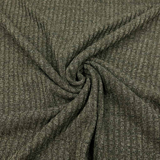 Rippstrick Stoff - Olive meliert