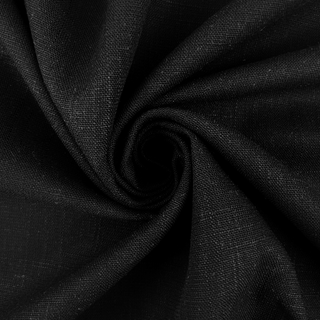 Leinen-Viskose Stoff - Schwarz