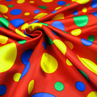 Satin Stoff - Clown Punkte