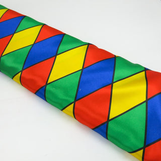 Satin Stoff - Buntes Karo