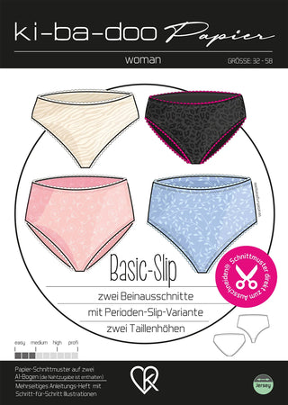 ki-ba-doo Papierschnittmuster - Basic Slip Damen | Grösse 32-58