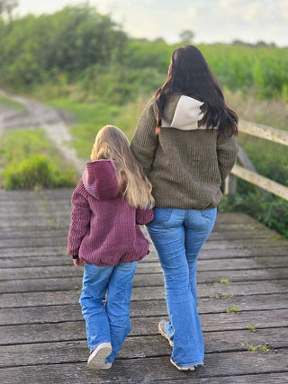 Weicher Cordstoff mit Fellabseite - Mauve