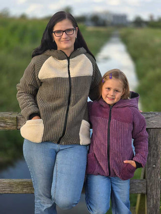 Weicher Cordstoff mit Fellabseite - Mauve