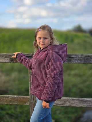 Weicher Cordstoff mit Fellabseite - Mauve