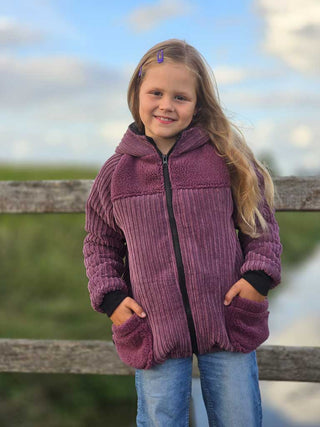 Weicher Cordstoff mit Fellabseite - Mauve