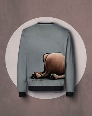 French Terry Panel - unMOOtivated Hochlandrind in Graublau