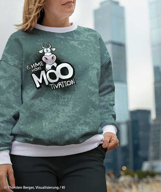 French Terry Stoff Panel - Lustige Kuh „Let's Mooove“ | Design von Thorsten Berger