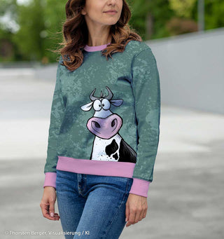 French Terry Stoff Panel - Lustige Kuh „Let's Mooove“ | Design von Thorsten Berger