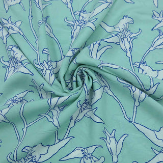 Viskose Stoff - Lilien auf Mint