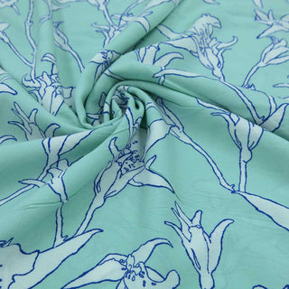 Viskose Stoff - Lilien auf Mint