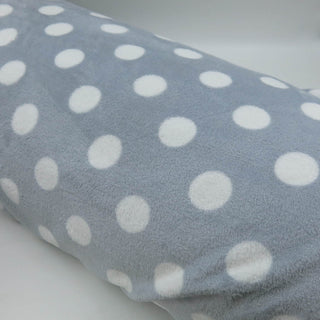 Wellness Fleece Stoff - Grau mit Punkten