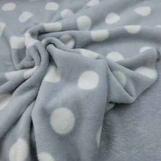Wellness Fleece Stoff - Grau mit Punkten
