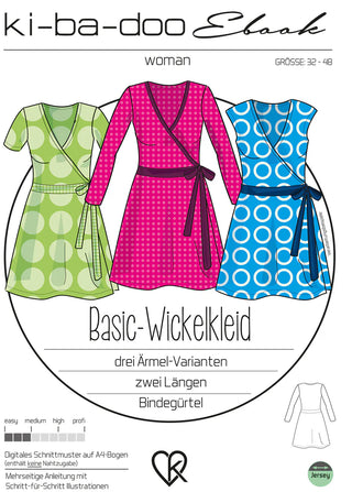 ki-ba-doo Papierschnittmuster - Wickelkleid | Grösse 32-48