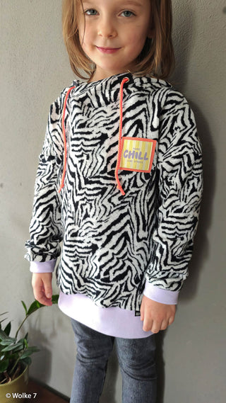 Jacquard Jersey Stoff – Zebramuster in Schwarz auf Naturweiss