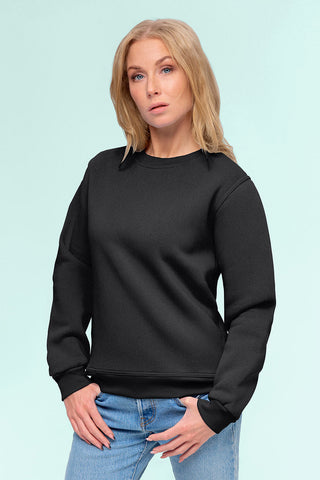 Pullover aus Heavy Sweat Stoff in Jeansoptik Schwarz