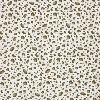 Musselin Stoff – Leopardenmuster in Mocca auf Wollweiss – Ansicht 2