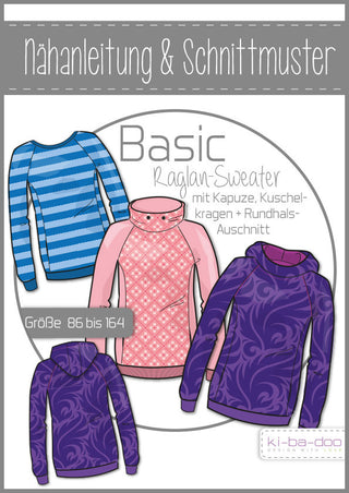ki-ba-doo Papierschnittmuster - Basic Raglan-Sweater (Kinder)