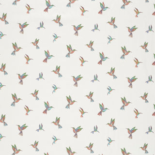 Baumwollstoff Popeline Kolibris auf Wollweiss – Stoff im Detail
