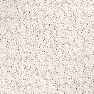 Baumwolljersey mit zarten Blütenranken in Altrosa auf Wollweiss – Muster im Detail