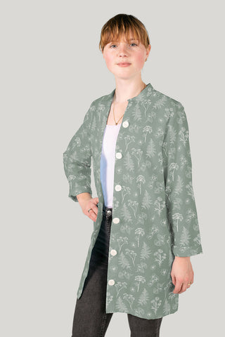 Bluse aus Baumwollpopeline mit Farnmuster
