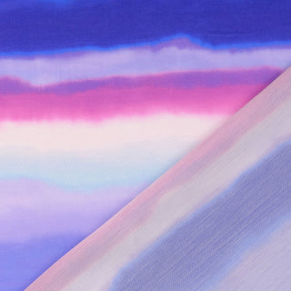Viskose Satin Stoff – Farbverlauf in Lila, Rosa und Blau – Ansicht 3