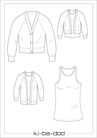 ki-ba-doo Papierschnittmuster - Top Fee & Cardigan Lene | Grösse 32-54