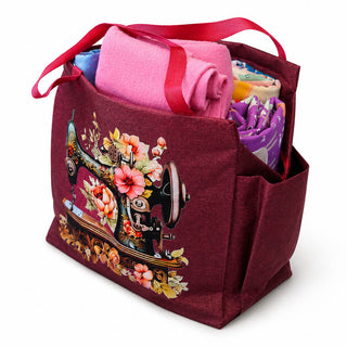 Überraschungs-Kühltasche - Nähmaschinen-Design in Bordeauxrot