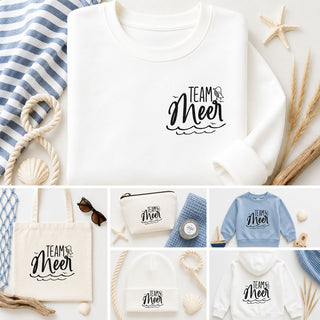 Bügelbild - "Team Meer" mit Vogel- & Wellen-Motiv