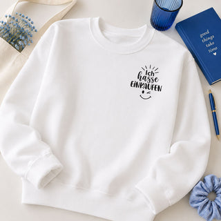 Bügelbild - "Ich hasse Einkaufen" mit Smiley-Motiv